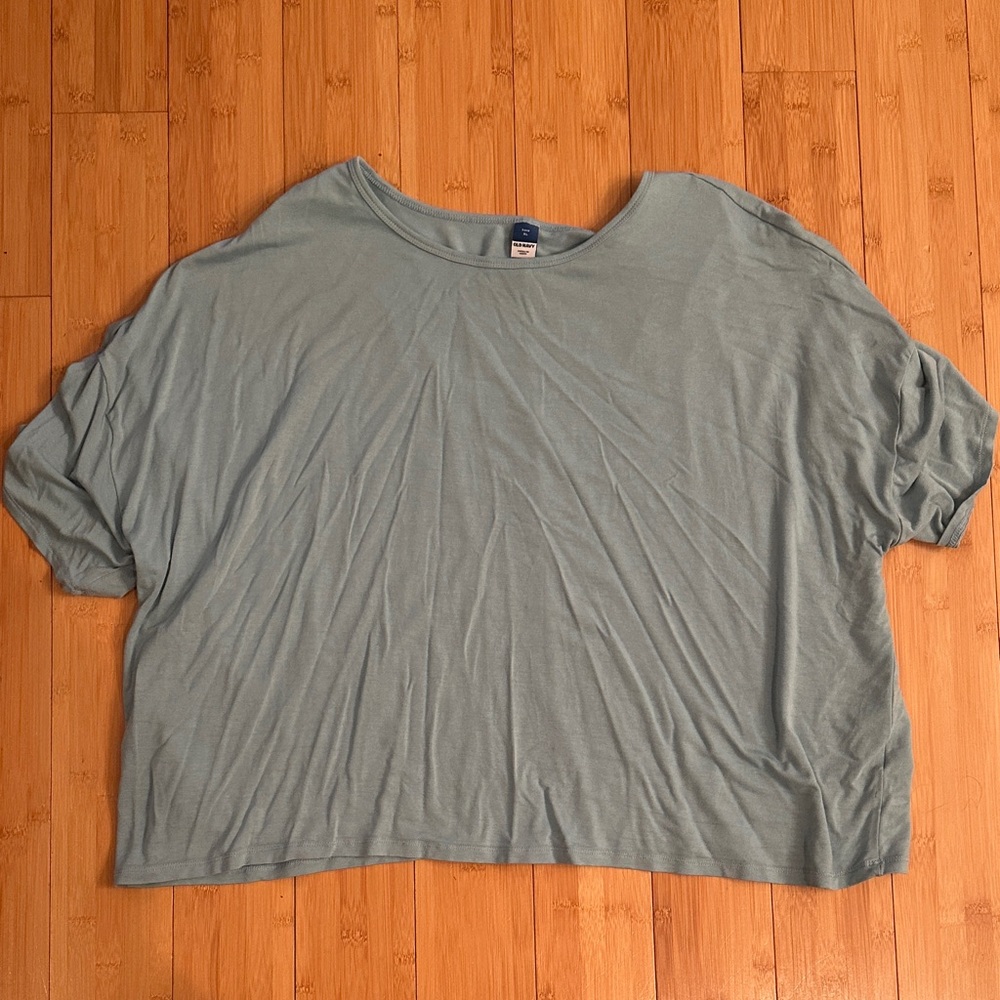 Old Navy Dusty Blue Oversized Scoop Neck Tee